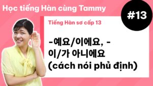[ Tiếng Hàn sơ cấp 13 ] -예요/이에요, -이/가 아니에요 (cách nói phủ định)