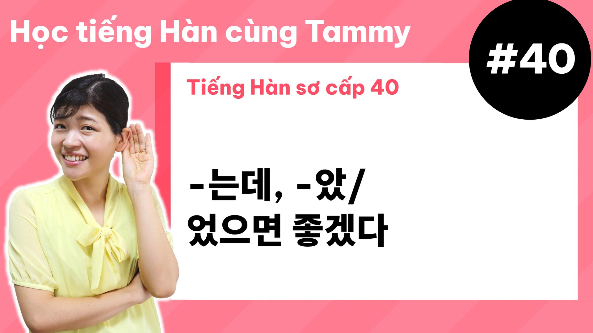 [ Tiếng Hàn sơ cấp 40 ] -는데, -았/었으면 좋겠다